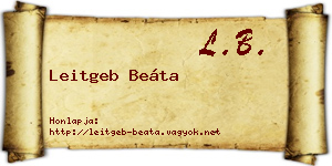 Leitgeb Beáta névjegykártya